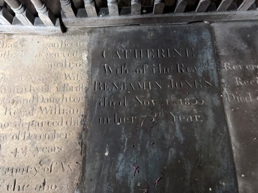 Ledger stone in altar